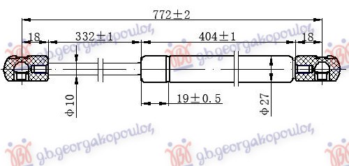 AMORTIZER GEPEK VRATA (772L-560N) MERCEDES VITO 1996-2004 (W638)