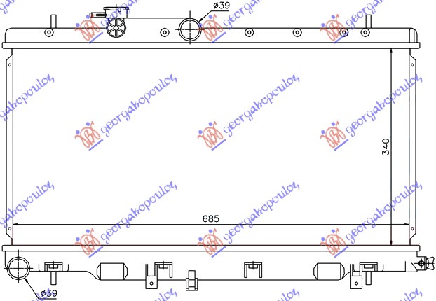 HLADNJAK MOTORA 1.6/2.0/2.5 BENZIN (34x68.6x16) SUBARU IMPREZA 2001-2008 (GD/GG)