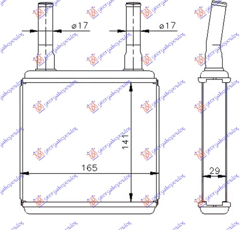 GREJAC KABINE (140x165x26) HYUNDAI ATOS PRIME 1999-2003 (MX)