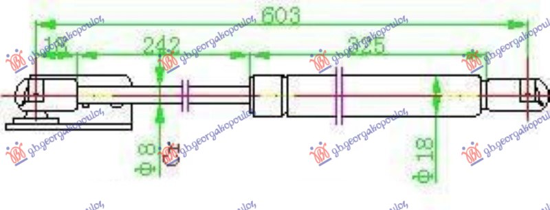 AMORTIZER GEPEK VRATA (603L-400N) HYUNDAI ATOS 1997-2000 (MX)