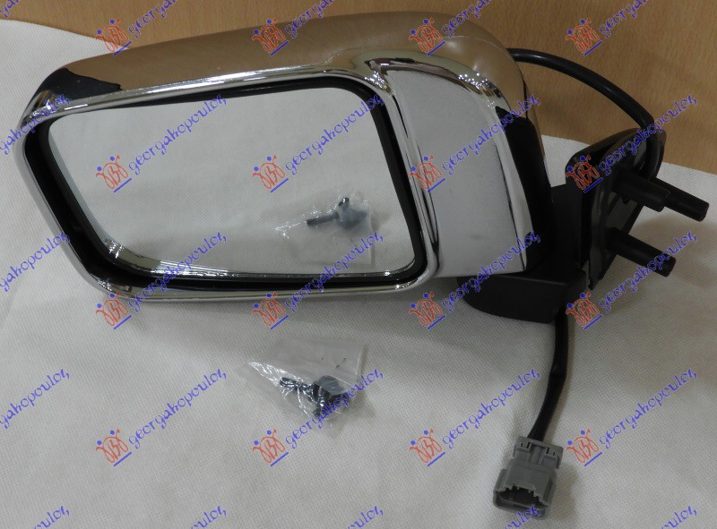 RETROVIZOR ELEKTRICNI HROM (DUPLA KABINA/4 VRATA) (A KVALITET) (KONVEKSNO STAKLO) NISSAN P/U NAVARA 2WD-4WD 2001-2010 (D22)