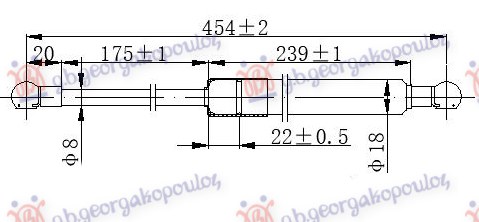 AMORTIZER GEPEK VRATA KARAVAN (453L-600N) TOYOTA AVENSIS 1997-2003 (T22)