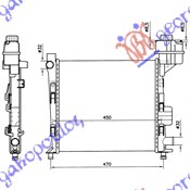 HLADNJAK MOTORA BENZIN (-AC) (400x348x26) SA POSUDOM MERCEDES A CLASS 1998-2004 (W168)