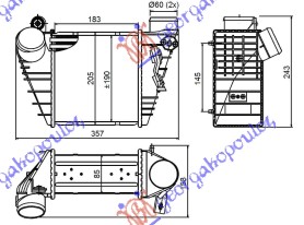 HLADNJAK INTERKULERA BENZIN-DIZEL (183x195x85) 18mm SKODA OCTAVIA 4 1997-2010 (1U2/1U5)