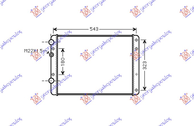 HLADNJAK MOTORA ZA SVE MODELE (+/-AC) (49.8x37.7) VW LUPO 1998-2005 (6X1/6E1)