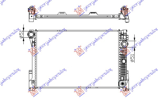 HLADNJAK MOTORA 1.8/2.5/3.0i 16V 24V (AUTO) (64x43) MERCEDES C CLASS 2007-2011 (W204)