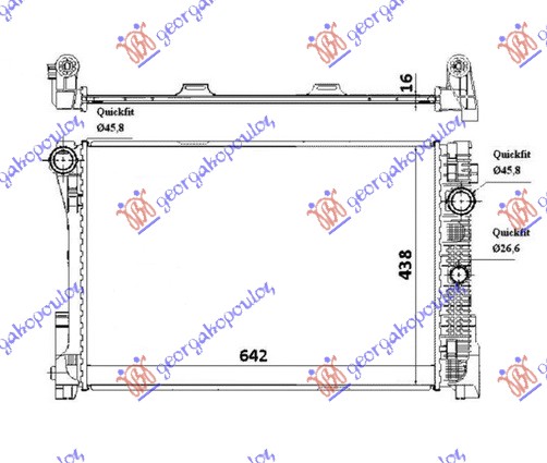 HLADNJAK MOTORA 1.8/2.5/3.0 16V/24V 2.2 Cdi (MAN) (64x45x2.6) MERCEDES C CLASS 2007-2011 (W204)