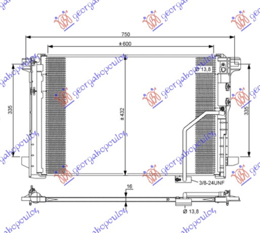 HLADNJAK KLIME BENZIN/DIZEL (610x420x16) MERCEDES E CLASS COUPE/CABRIO 2013-2016 (C207)