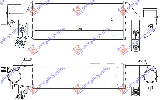 HLADNJAK INTERKULERA 1.8 TDCi (33x12x73) FORD FOCUS 1998-2004 (DNW/DFW)
