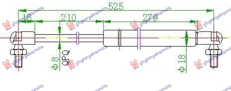 AMORTIZER GEPEK VRATA KARAVAN 02- (527L-450N) FORD FOCUS 1998-2004 (DNW/DFW)