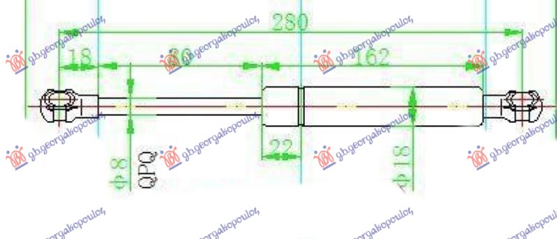 AMORTIZER GEPEK VRATA (SEDAN) (280L-420N) FORD FOCUS 1998-2004 (DNW/DFW)