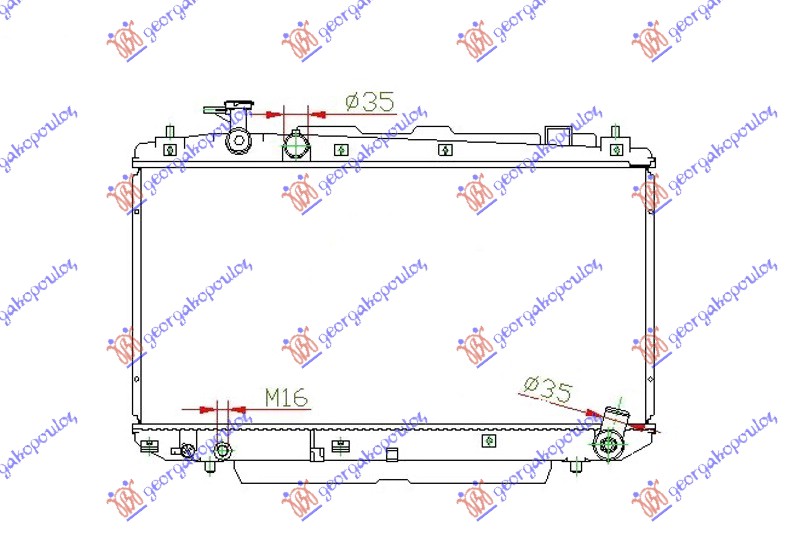 HLADNJAK MOTORA 1.8/2.0I 16V VVTI (+/-AC) (37.5x73.8) (KOYO) TOYOTA RAV 4 2000-2005 (XA20)