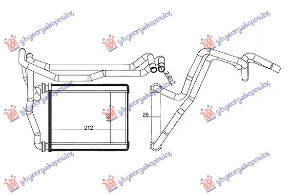 GREJAC KABINE 1.8/2.0 BENZIN (212x142x26) TOYOTA RAV 4 2000-2005 (XA20)