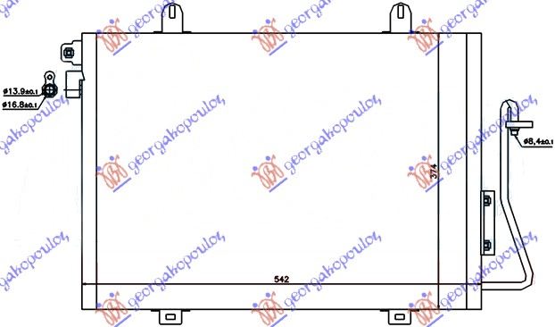 HLADNJAK KLIME 1.4i 8V 1.6 8V (510x380) -2008 DACIA SANDERO I 2008-2012 (BS)