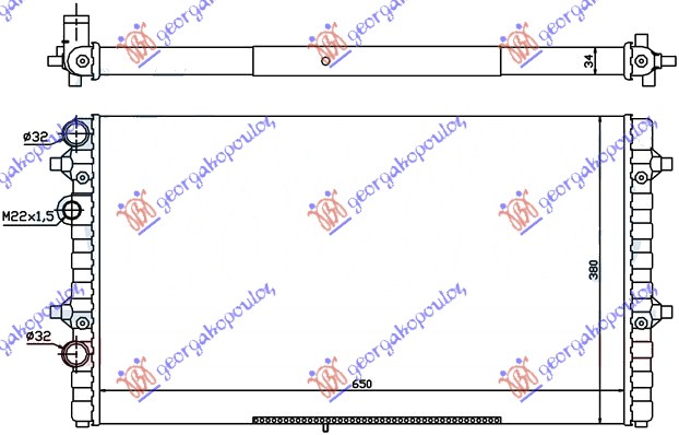 HLADNJAK MOTORA 1.8/2.0V TURBO (64.8x37.7x34) SEAT IBIZA 1999-2002 (6K1)