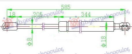 AMORTIZER HAUBE (587.5L-590N) HYUNDAI ACCENT SDN 1999-2002 (LC)