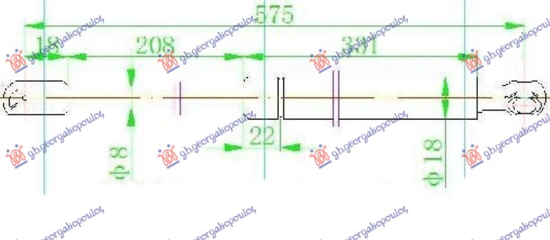 AMORTIZER GEPEK VRATA (577L-530N) HYUNDAI ACCENT L/B 1999-2002 (LC)