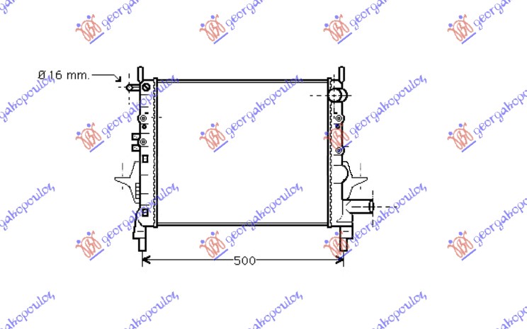 HLADNJAK MOTORA 1.1cc 8V 1.2cc 16V (-AC) (43x37.7) RENAULT TWINGO 1998-2000 (C06)