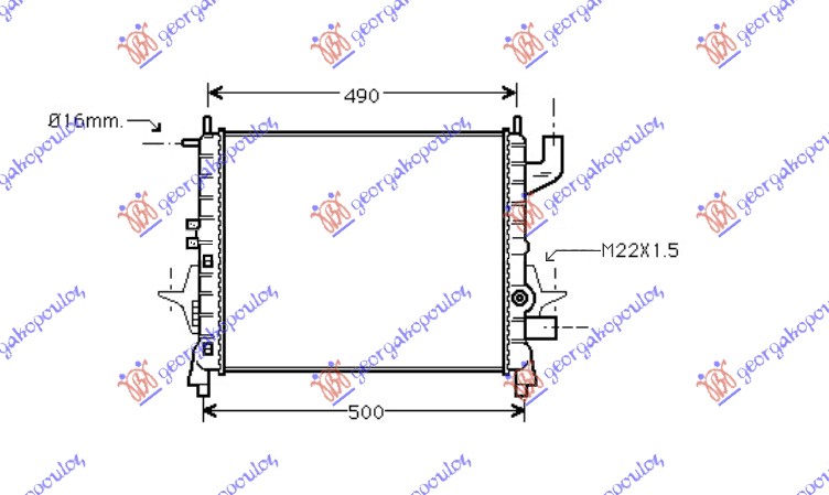 HLADNJAK MOTORA 1.1/1.2 (+AC) (43x39.5) RENAULT TWINGO 1998-2000 (C06)