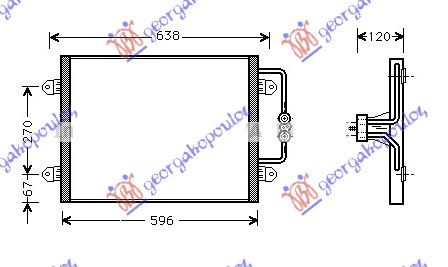 HLADNJAK KLIME BENZIN/DIZEL (540x385) RENAULT MEGANE L/B 1999-2002 (BA0/BA1)