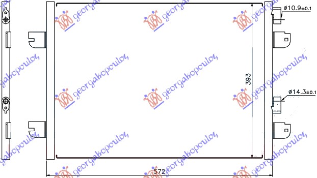 HLADNJAK KLIME BENZIN/DIZEL (528x39.3) RENAULT MEGANE COUPE-CABRIO 1999-2002 (EA0/EA1)