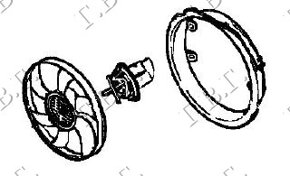 VENTILATOR HLADNJAKA (MOTOR+ELISA) (BENZIN/DIZEL) (+AC) RENAULT MEGANE COUPE-CABRIO 1999-2002 (EA0/EA1)