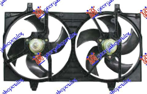 VENTILATOR (DUPLI) KOMPLET (BENZIN) (445mm) (OTVORI GORE) NISSAN ALMERA SDN 2000-2006 (N16)