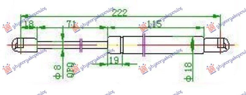 AMORTIZER GEPEK VRATA (CABRIO) (223L-500N) MERCEDES CLK 1997-2002 (W208)