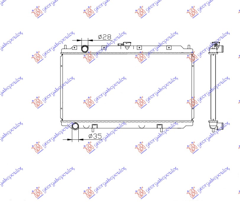 HLADNJAK MOTORA 1.6/1.8i 16V (36x69.8) NISSAN PRIMERA 1999-2001 (P11)