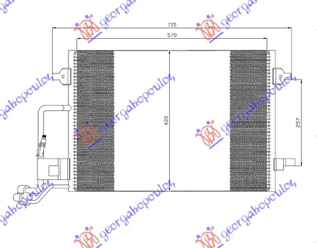 HLADNJAK KLIME (575x425x16) VW PASSAT 2000-2005 (3B3/3B6)