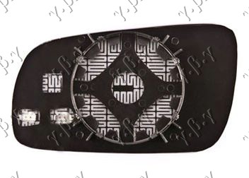 STAKLO RETROVIZORA SA GREJACEM PLAVO (DUGO) (KONVEKSNO) VW PASSAT 2000-2005 (3B3/3B6)