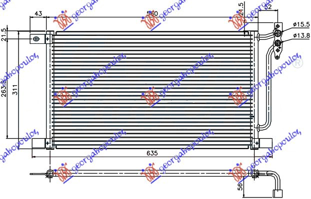 HLADNJAK KLIME DIZEL (520x314x16) BMW SERIES 3 SDN 2002-2005 (E46)