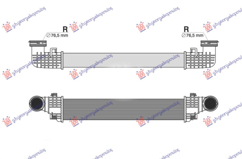 HLADNJAK INTERKULERA 2.2-3.0 DIZEL (640x105x72) CEVI 76 MERCEDES E CLASS 2002-2009 (W211)