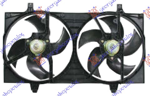 VENTILATOR (DUPLI) KOMPLET (BENZIN) (445mm) (OTVORI GORE) NISSAN ALMERA H/B 2000-2006 (N16)