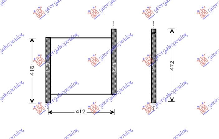 HLADNJAK MOTORA ZA SVE MODELE (38x35) SMART FORTWO 1998-2007 (450)