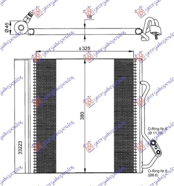 HLADNJAK KLIME (325x383x20) -2002 SMART FORTWO 1998-2007 (450)