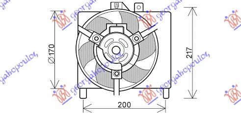 VENTILATOR INTERKULERA (BENZIN-DIZEL) (17cm) SMART FORTWO 1998-2007 (450)