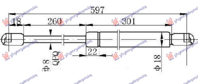 AMORTIZER HAUBE (595L-450N) CITROEN XSARA 2000-2004 (N1/N0/N2)