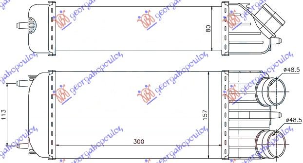 HLADNJAK INTERKULERA 1.6 HDi (300x158x80) CITROEN C2 2003-2008 (JM)