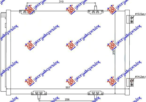HLADNJAK KLIME BENZIN/DIZEL (557x375) CITROEN C2 2003-2008 (JM)