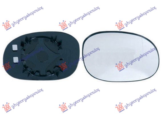 STAKLO RETROVIZORA (KONVEKSNO) CITROEN C2 2003-2008 (JM)