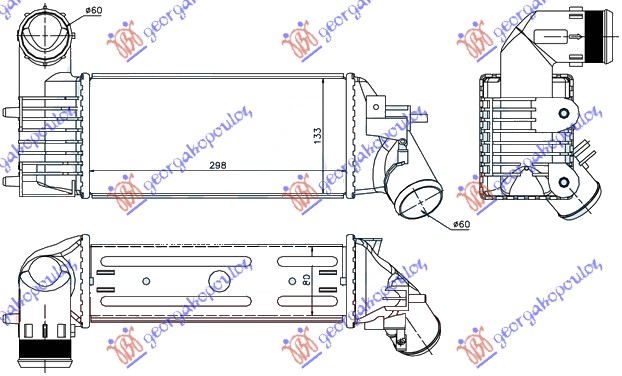 HLADNJAK INTERKULERA 2.0-2.2 HDi (302x136x85) CITROEN C5 2001-2004 (DE/DC)