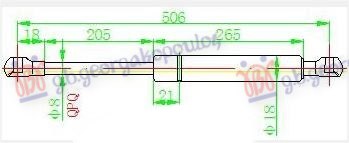 AMORTIZER HAUBE (506L-140N) CITROEN C5 2001-2004 (DE/DC)