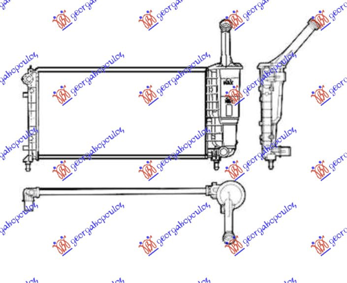 HLADNJAK MOTORA 1.2 8/16V (+/-AC) (58x31.5) (DENSO TIP) LANCIA Y 2003-2011 (843)