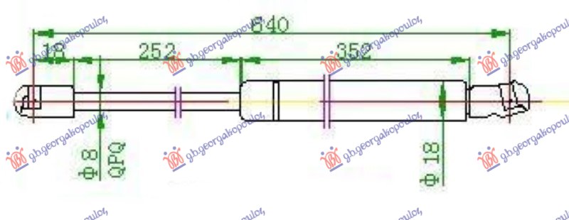 AMORTIZER GEPEK VRATA (640L-510N) MERCEDES ML 1998-2005 (W163)