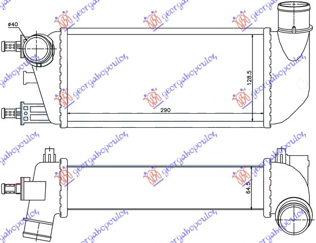 HLADNJAK INTERKULERA 1.3 JTDM-JTD (29x13x6.4) FIAT 500 2015- (312)