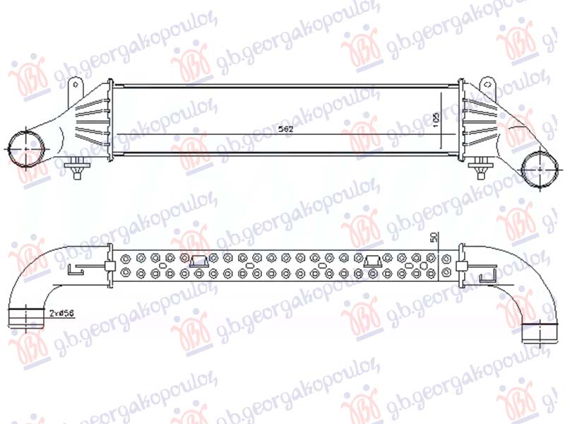 HLADNJAK INTERKULERA ZA SVE MODELE BENZIN (560x105x50) MERCEDES SLK 1996-2004 (R170)