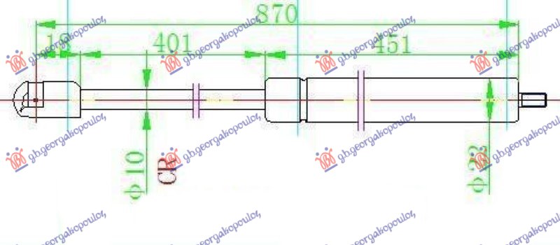 AMORTIZER HAUBE (874L-260N) MERCEDES SLK 1996-2004 (R170)