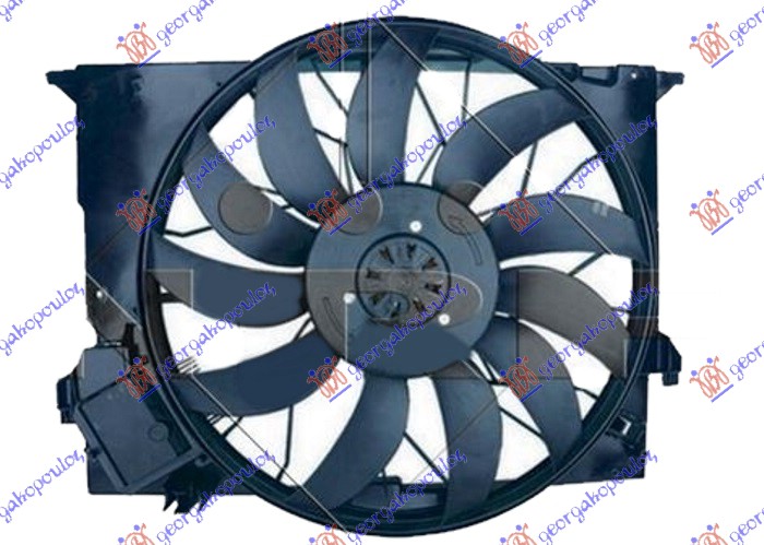 VENTILATOR KOMPLET (6.2 BENZIN) 07- (530mm) (850W) (4 PIN) MERCEDES E CLASS 2002-2009 (W211)