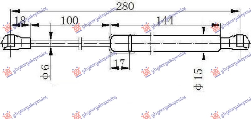 AMORTIZER GEPEK VRATA (CABRIO) (280L-30N) MERCEDES CLK 2002-2009 (W209)